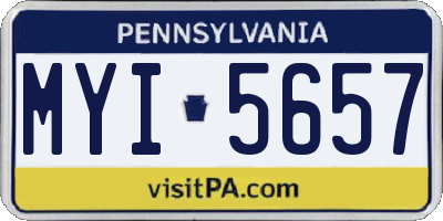 PA license plate MYI5657