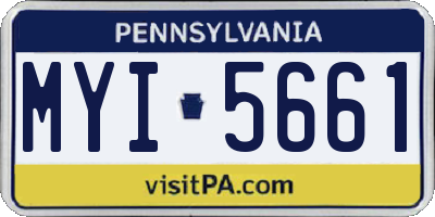 PA license plate MYI5661