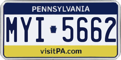 PA license plate MYI5662