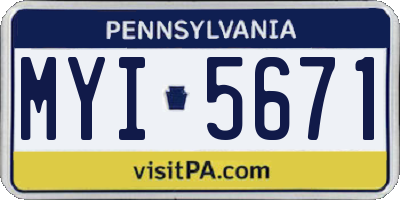 PA license plate MYI5671