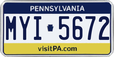 PA license plate MYI5672