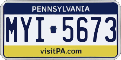 PA license plate MYI5673
