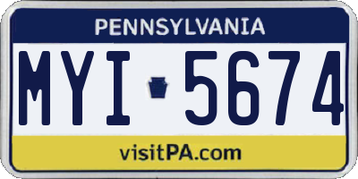 PA license plate MYI5674