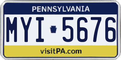 PA license plate MYI5676