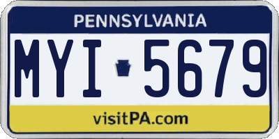 PA license plate MYI5679