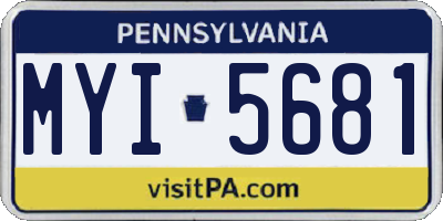 PA license plate MYI5681