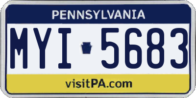 PA license plate MYI5683