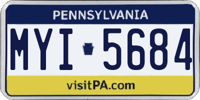 PA license plate MYI5684