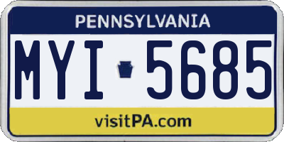 PA license plate MYI5685