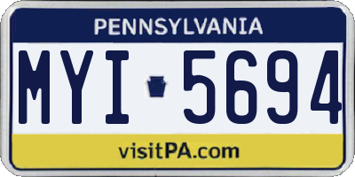 PA license plate MYI5694