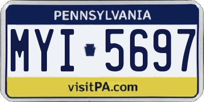 PA license plate MYI5697