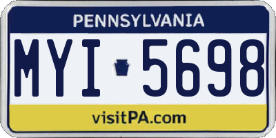 PA license plate MYI5698
