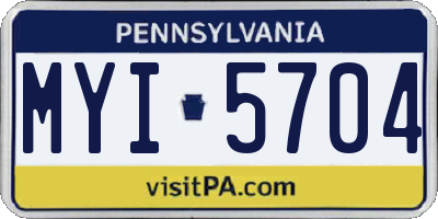 PA license plate MYI5704