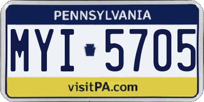 PA license plate MYI5705