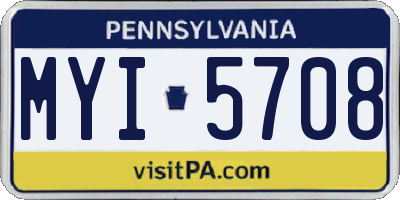PA license plate MYI5708
