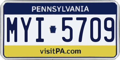 PA license plate MYI5709