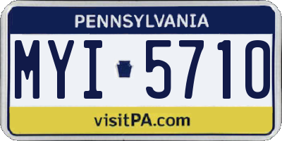 PA license plate MYI5710