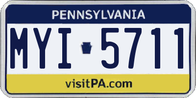 PA license plate MYI5711
