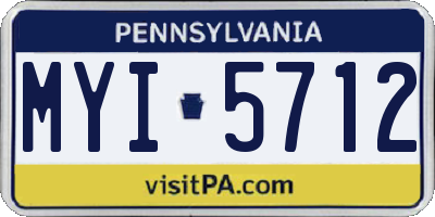 PA license plate MYI5712