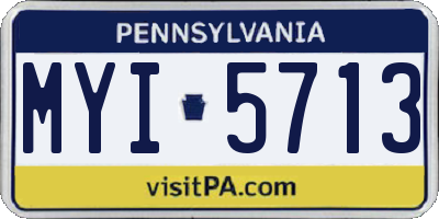 PA license plate MYI5713