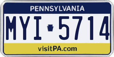 PA license plate MYI5714