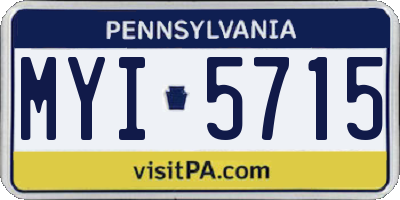 PA license plate MYI5715