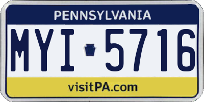 PA license plate MYI5716