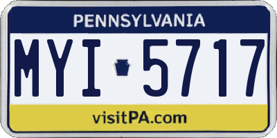 PA license plate MYI5717
