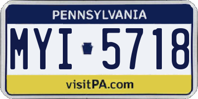 PA license plate MYI5718
