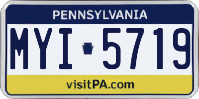 PA license plate MYI5719