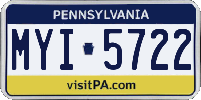 PA license plate MYI5722