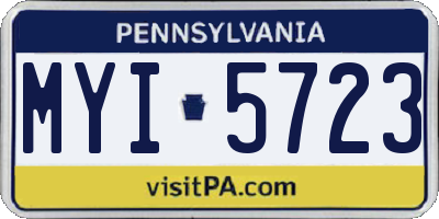 PA license plate MYI5723