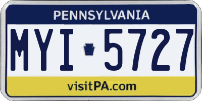 PA license plate MYI5727