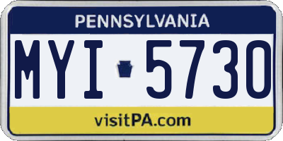 PA license plate MYI5730