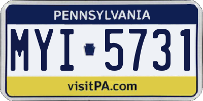 PA license plate MYI5731