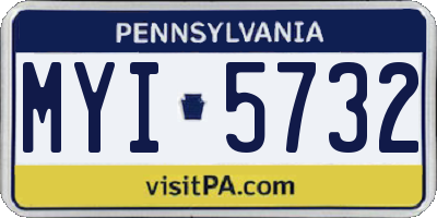 PA license plate MYI5732