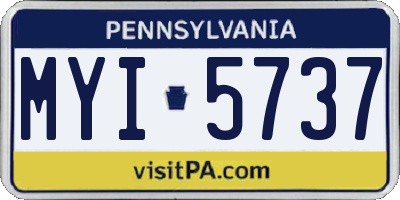 PA license plate MYI5737