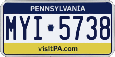 PA license plate MYI5738