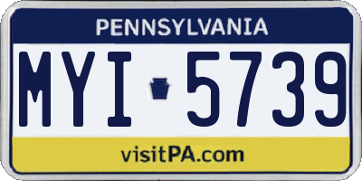 PA license plate MYI5739