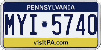 PA license plate MYI5740