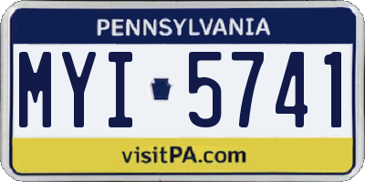 PA license plate MYI5741