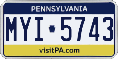 PA license plate MYI5743