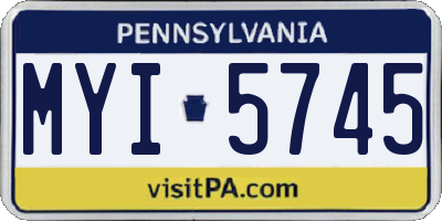 PA license plate MYI5745