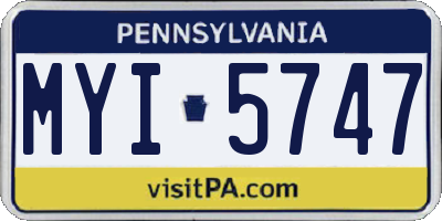 PA license plate MYI5747