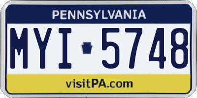PA license plate MYI5748