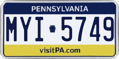 PA license plate MYI5749