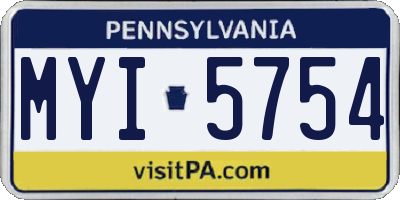 PA license plate MYI5754