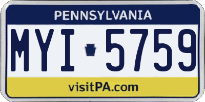 PA license plate MYI5759