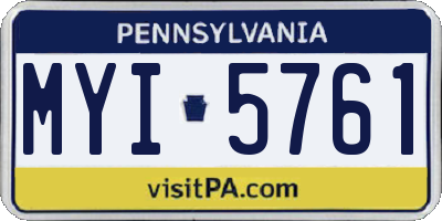 PA license plate MYI5761