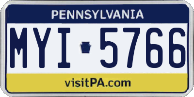 PA license plate MYI5766